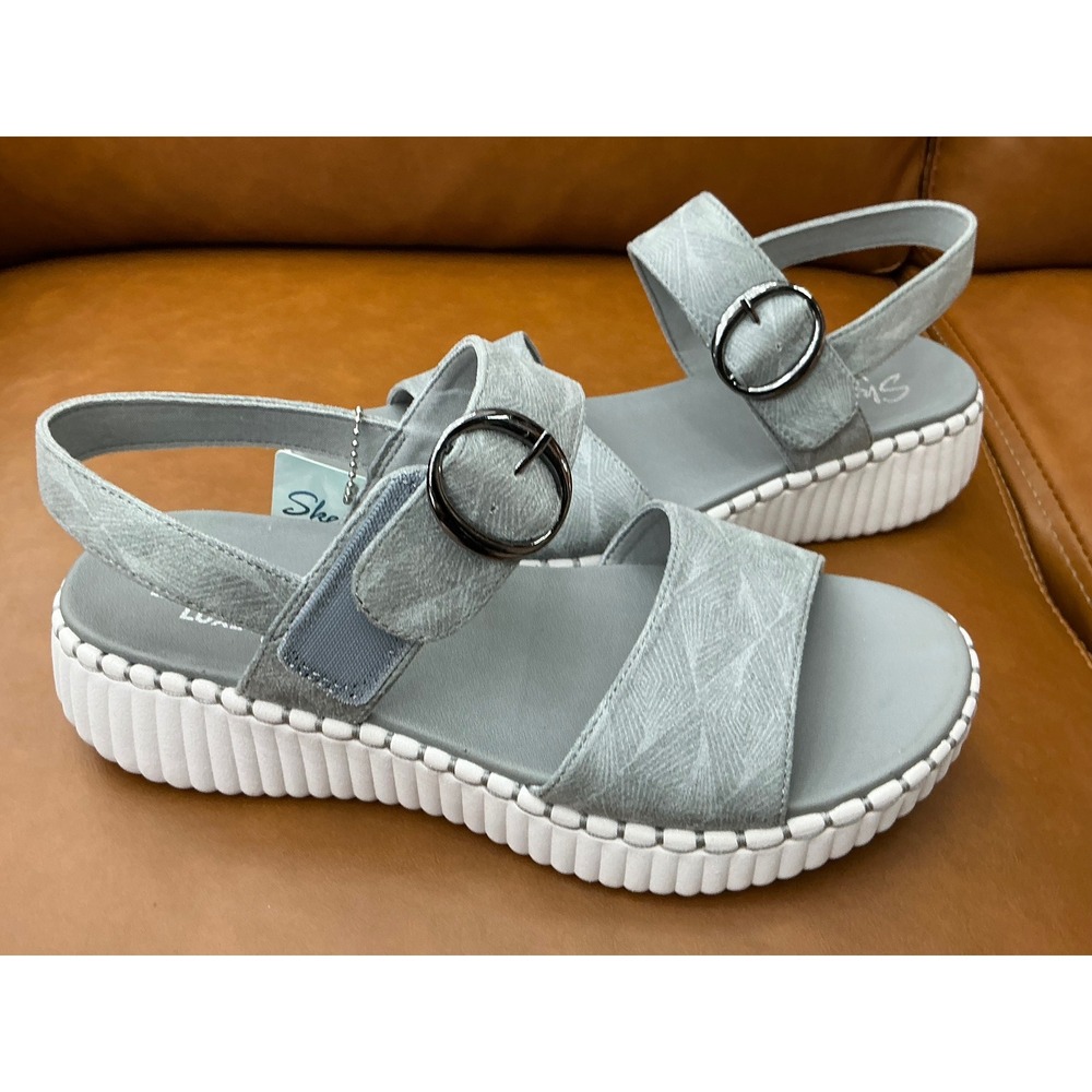 Skechers Wilshire Blvd Sandals Womens Size 8 Gray New Illusion of Love